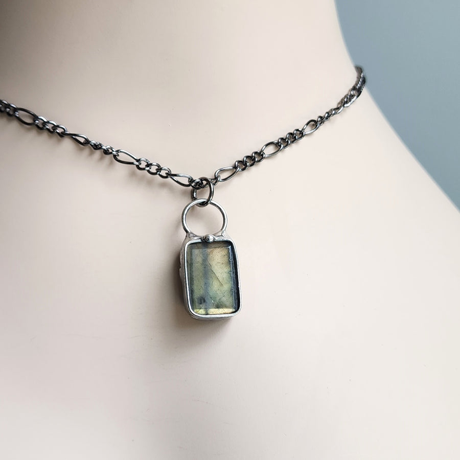 Gold Nugget Labradorite Pendant Necklace