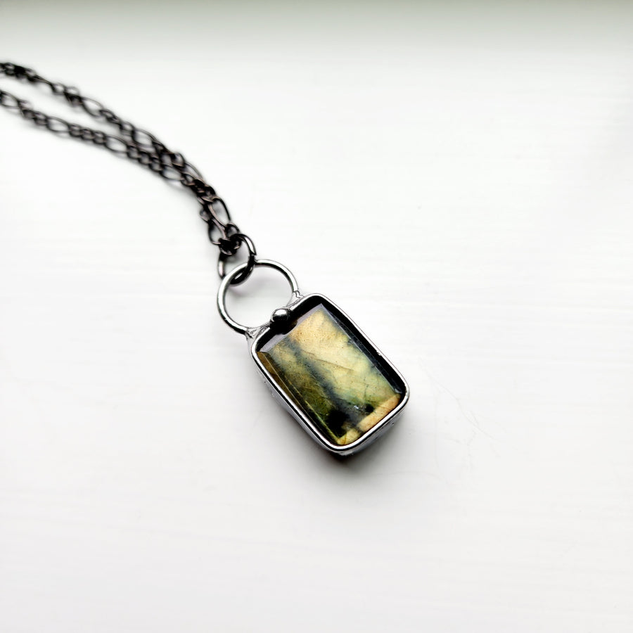 Gold Nugget Labradorite Pendant Necklace