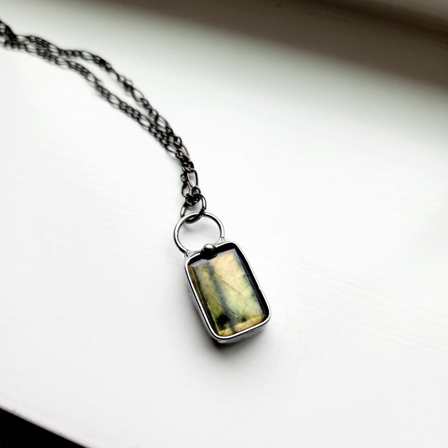 Gold Nugget Labradorite Pendant Necklace