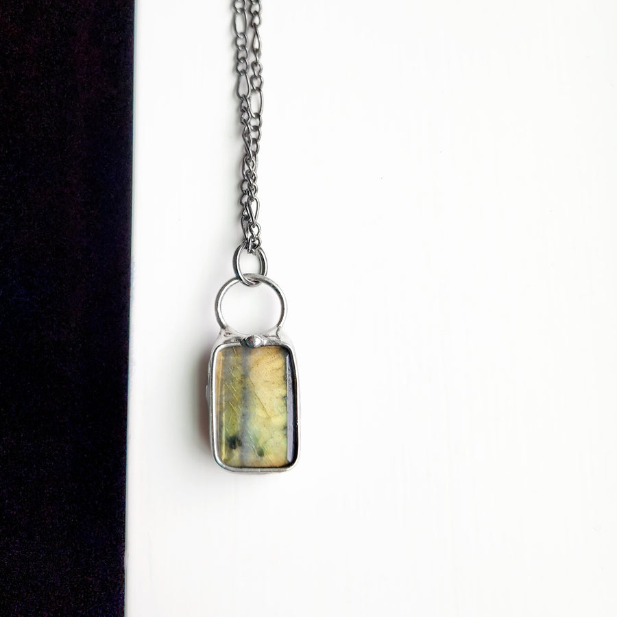 Gold Nugget Labradorite Pendant Necklace