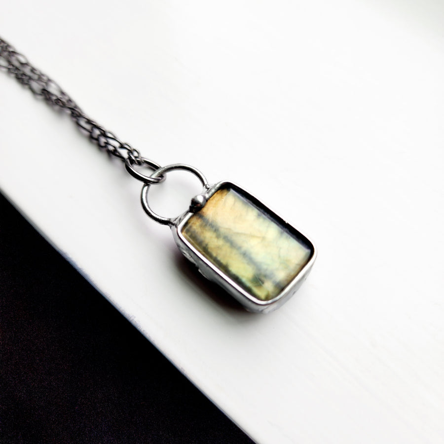 Gold Nugget Labradorite Pendant Necklace