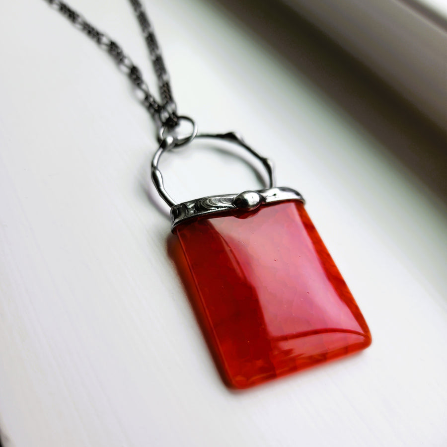 Red Dragon Vein Agate Pendant Necklace