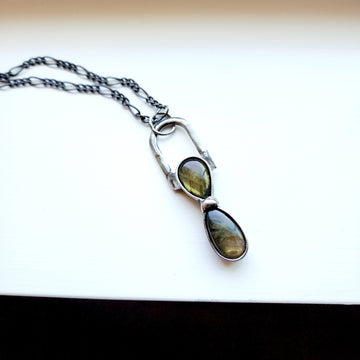 Double Labradorite Pendant Necklace