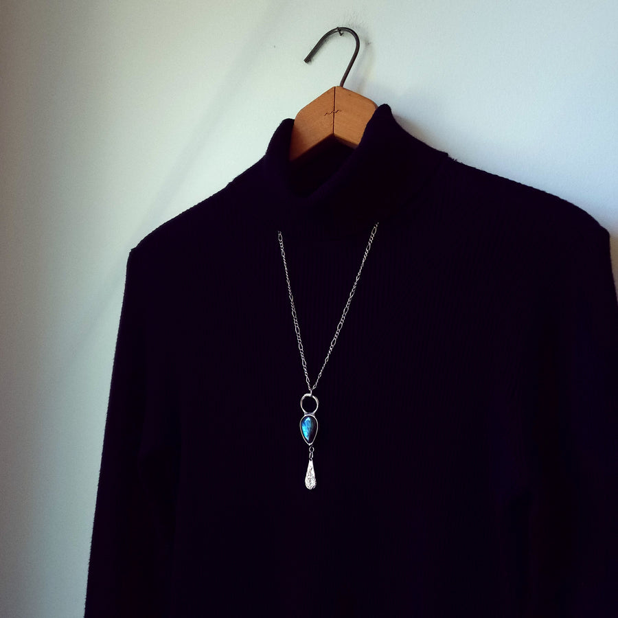 Labradorite Dangle Charm Necklace - SOLD