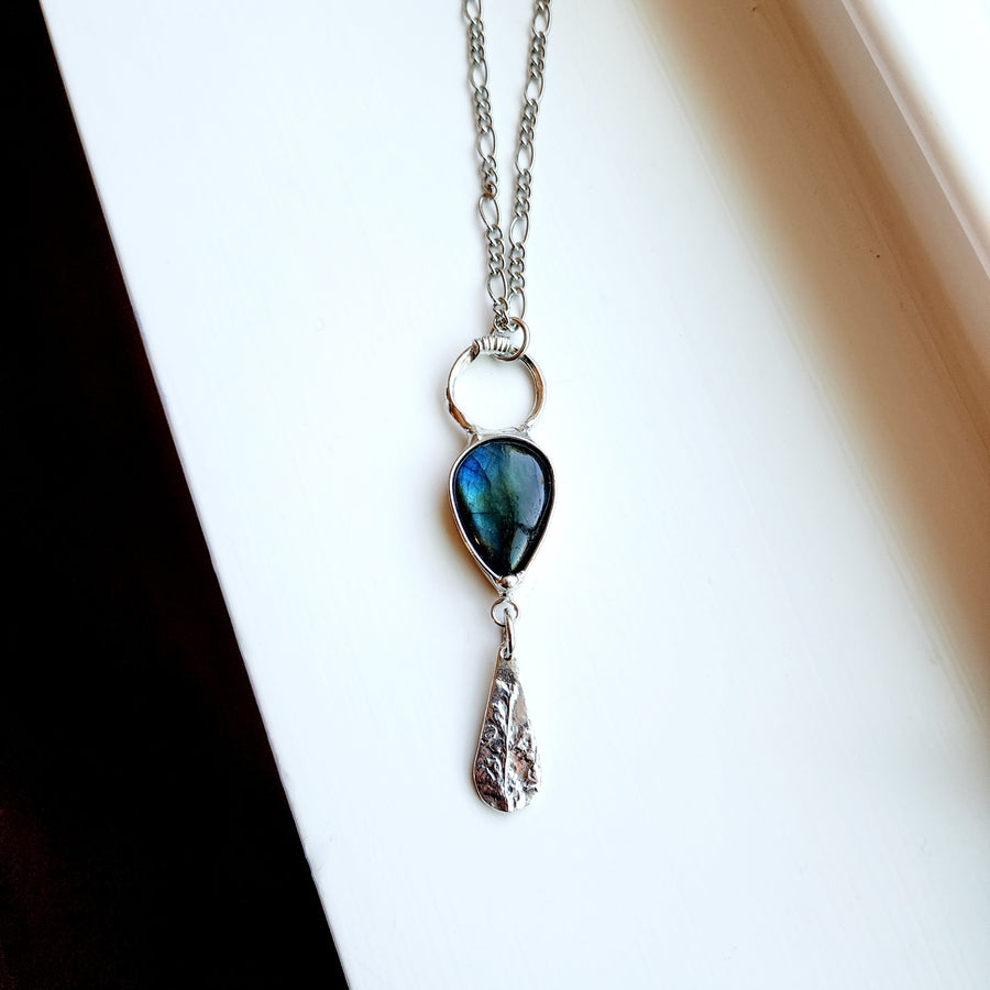 Labradorite Dangle Charm Necklace - SOLD