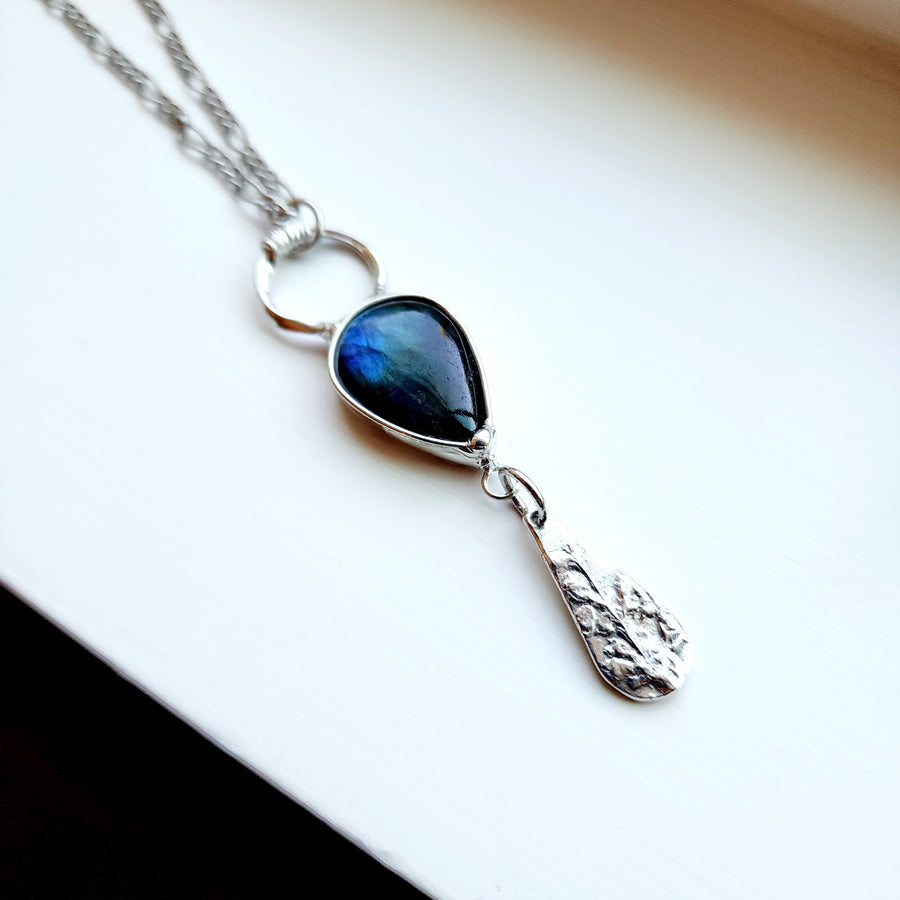 Labradorite Dangle Charm Necklace - SOLD