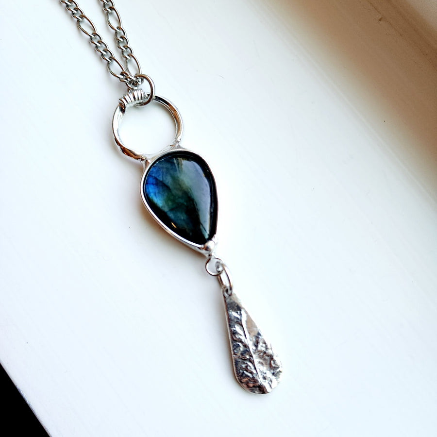 Labradorite Dangle Charm Necklace - SOLD