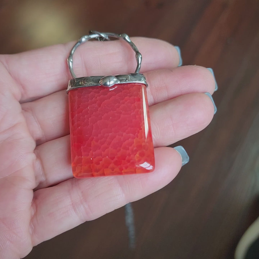 Red Dragon Vein Agate Pendant Necklace