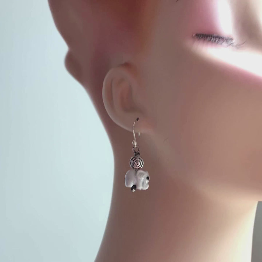 Sisterhood Elephant Earrings, Sterling Silver Ear Wires