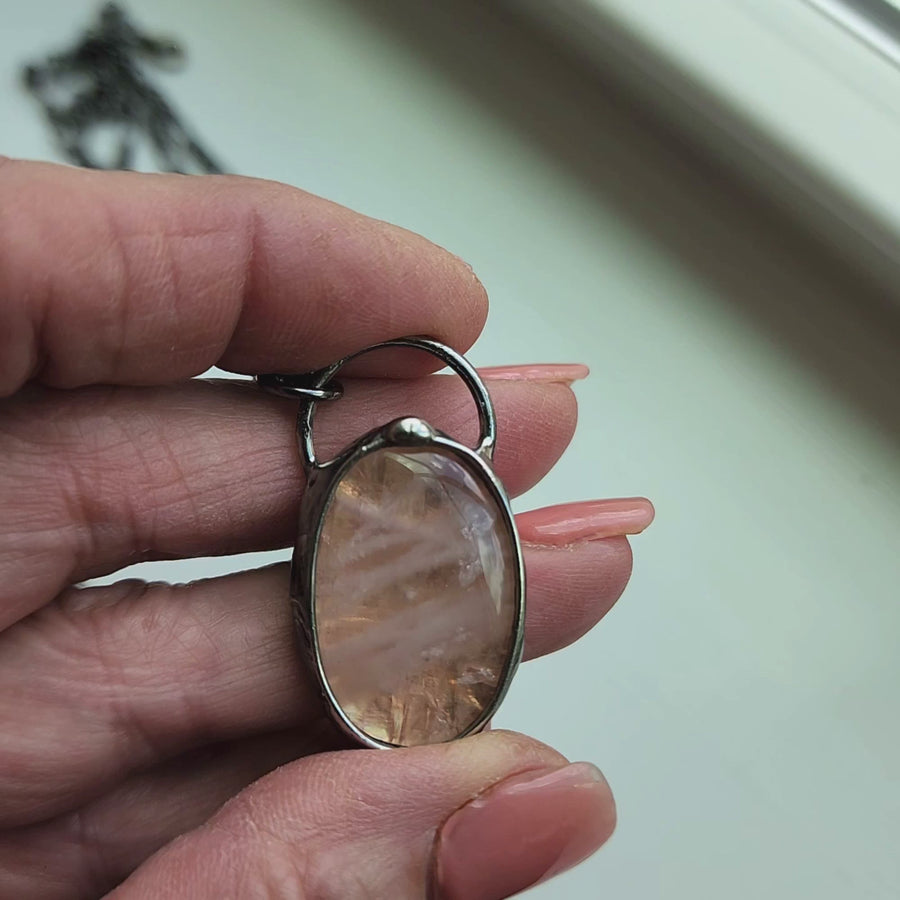 Copper Agate Gemstone Pendant Necklace - SOLD