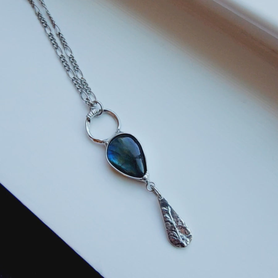 Labradorite Dangle Charm Necklace - SOLD