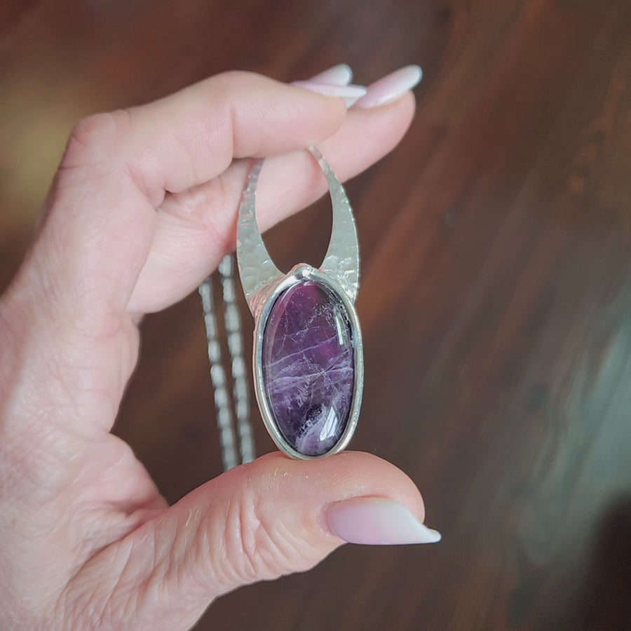 Large Amethyst Pendant Necklace - SOLD